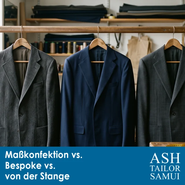Von der Stange. Maßkonfektion. Bespoke. 🧵

Drei Begriffe, die oft synonym verwendet werden – sind sie aber nicht. Und die falsche Wahl bedeutet meist entweder, zu viel für etwas zu zahlen, das man gar nicht brauchte, oder zu wenig für eine Passform, die man nie wirklich lieben wird.

In unserem neuesten Beitrag erklären wir genau, was die drei unterscheidet: Verarbeitung, Preis, Lieferzeit – und vor allem, welche Option wirklich zu Ihnen passt.

https://www.ashtailorsamui.com/de/masskonfektion-vs-bespoke-vs-von-der-stange-wo-liegt-eigentlich-der-unterschied/ 👆

#AshTailorSamui #KohSamui #MaßAnzug #Maßkonfektion #Herrenmode #ThailandSchneider #MaßgeschneiderteAnzüge #Bespoke #KohSamuiThailand