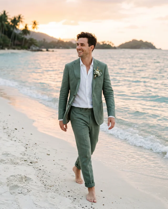 Saying "I do" on the sand? Do it in effortless tropical style. 💍🌊
Traditional heavy tuxedos don't belong in tropical humidity. For destination weddings in Koh Samui, we craft lightweight, custom-fitted organic linen and tropical-weight suits—designed to keep you looking sharp, relaxed, and cool from the sunset vows to the beach party.

🌿 Why grooms & wedding parties choose us: 🥂 Wedding Party Packages: Coordinated bespoke looks for the groom, groomsmen, and fathers. 🏡 In-Villa Group Fittings: Our Mobile Atelier brings fabric swatches and measurement tools straight to your private villa or resort, so your whole party can get fitted while relaxing by the pool. ⏱️ Pre-Arrival Consultation: Connect with us via WhatsApp before landing to pick fabrics and styles in advance, ensuring a seamless 72-hour fitting timeline.

📲 Planning a Thailand destination wedding? Send us a DM or message us on WhatsApp (+66 84 638 2457) to explore our wedding packages and reserve your fitting dates.

#AshTailorSamui #KohSamuiWedding #DestinationWedding #BeachWeddingAttire #GroomStyle #LinenSuit #GroomsmenAttire #TropicalWedding #BespokeGroom #ThailandWedding #QuietLuxury